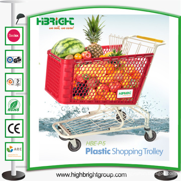 Supermarket Plastic Shopping Cart Hand Shopping Trolley